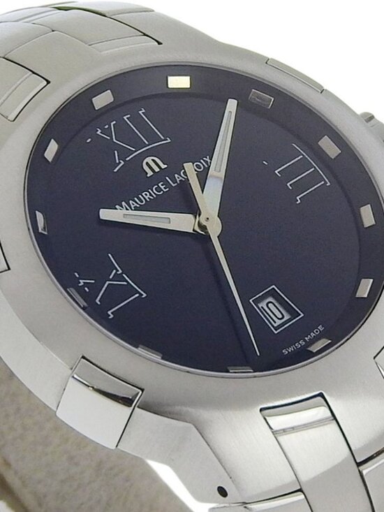 Maurice Lacroix Milestone Watches AF22581 Silver NavyDial Stainless Steel ...